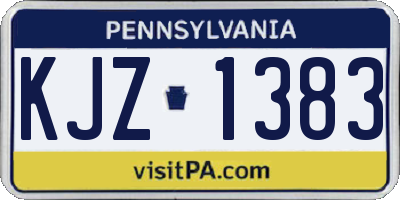PA license plate KJZ1383