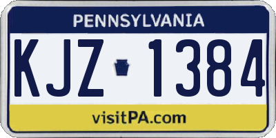 PA license plate KJZ1384