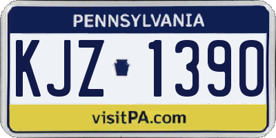 PA license plate KJZ1390