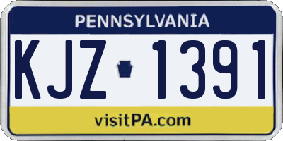 PA license plate KJZ1391