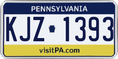 PA license plate KJZ1393