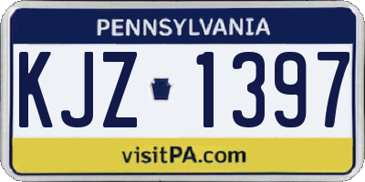 PA license plate KJZ1397