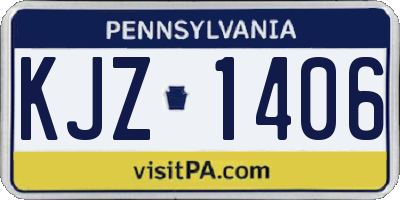 PA license plate KJZ1406