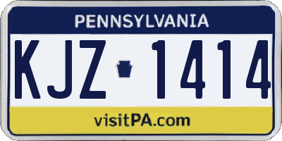 PA license plate KJZ1414