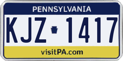 PA license plate KJZ1417