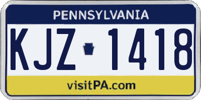 PA license plate KJZ1418