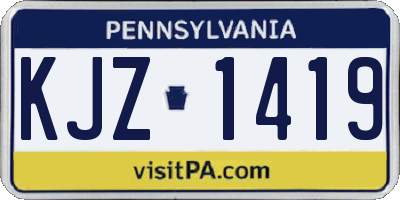 PA license plate KJZ1419