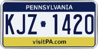 PA license plate KJZ1420