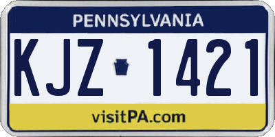 PA license plate KJZ1421