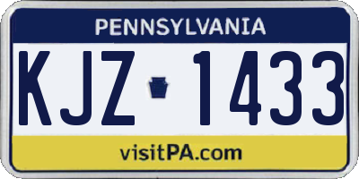 PA license plate KJZ1433