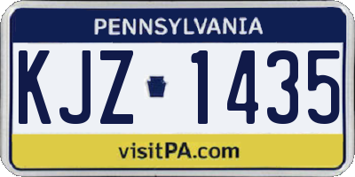 PA license plate KJZ1435