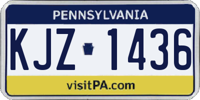 PA license plate KJZ1436