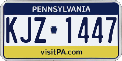 PA license plate KJZ1447