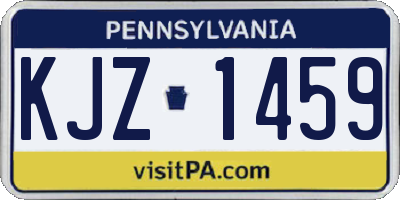 PA license plate KJZ1459