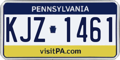 PA license plate KJZ1461