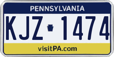 PA license plate KJZ1474