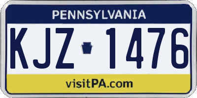 PA license plate KJZ1476