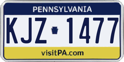 PA license plate KJZ1477