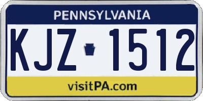 PA license plate KJZ1512