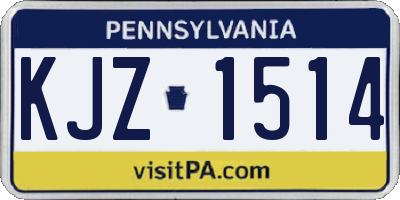 PA license plate KJZ1514