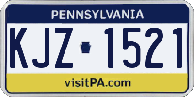 PA license plate KJZ1521