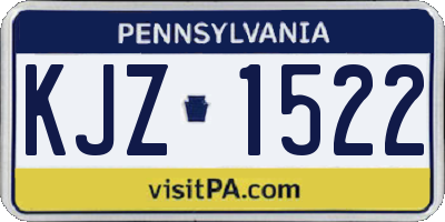 PA license plate KJZ1522