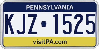 PA license plate KJZ1525