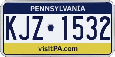 PA license plate KJZ1532