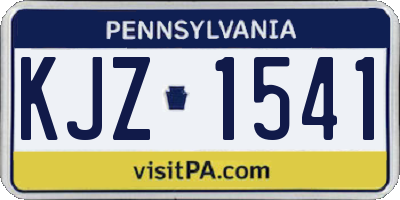 PA license plate KJZ1541