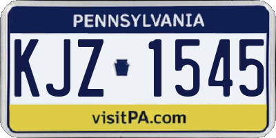 PA license plate KJZ1545