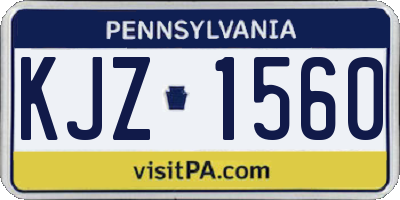 PA license plate KJZ1560