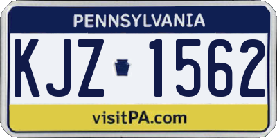 PA license plate KJZ1562