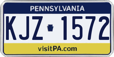 PA license plate KJZ1572