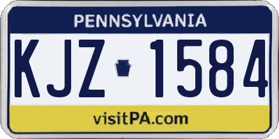 PA license plate KJZ1584