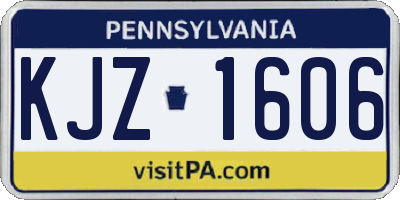 PA license plate KJZ1606
