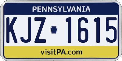 PA license plate KJZ1615