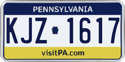 PA license plate KJZ1617