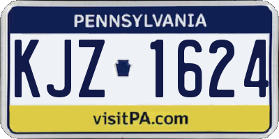 PA license plate KJZ1624
