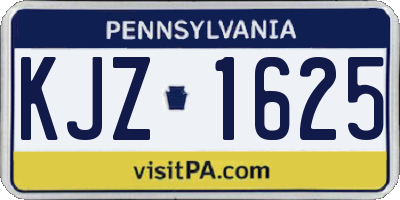 PA license plate KJZ1625