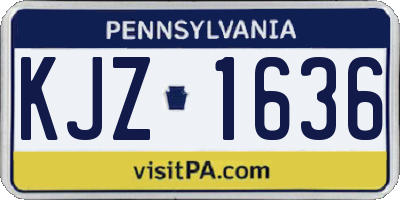 PA license plate KJZ1636