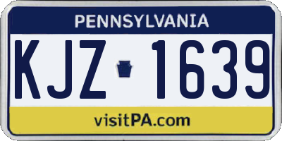 PA license plate KJZ1639