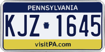 PA license plate KJZ1645