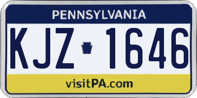 PA license plate KJZ1646