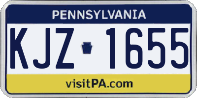PA license plate KJZ1655