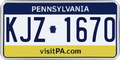 PA license plate KJZ1670