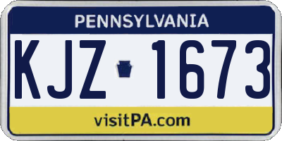 PA license plate KJZ1673