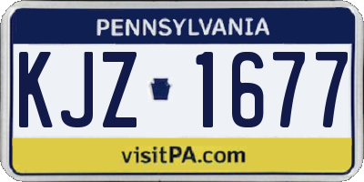 PA license plate KJZ1677