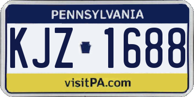 PA license plate KJZ1688