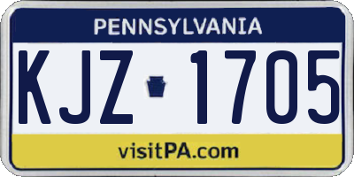 PA license plate KJZ1705