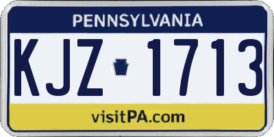 PA license plate KJZ1713